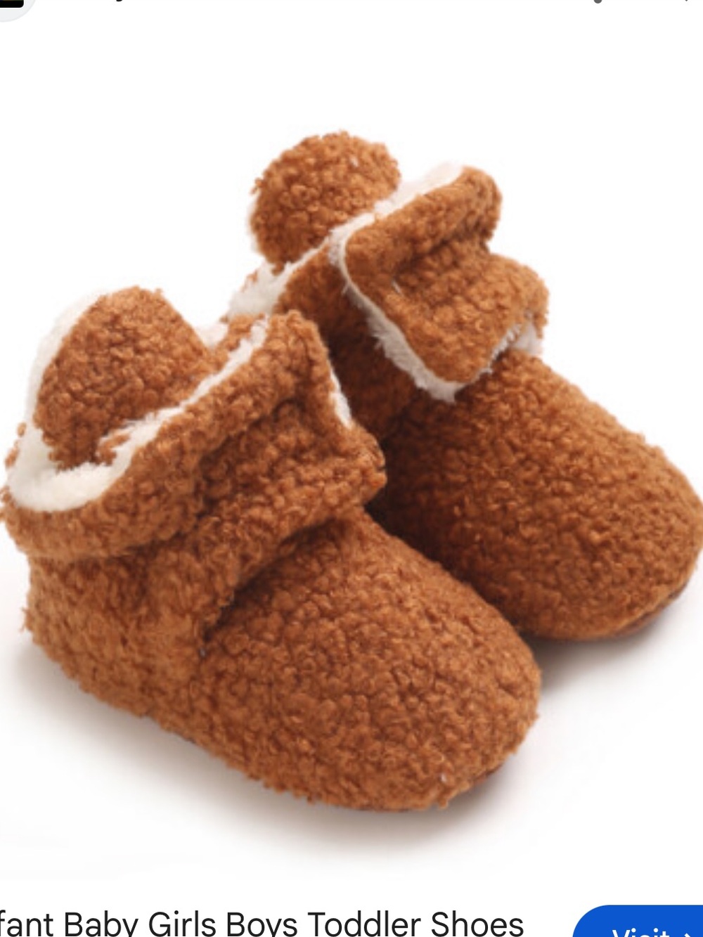 3-6 MO baby brown furry booties NEW in box